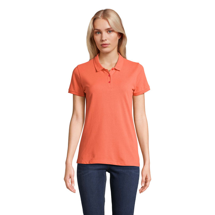 Polo femme coton bio publicitaire 170g - PLANET Orange Pop